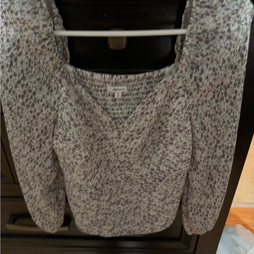 Reitmans Purple and White Blouse Elegant Top